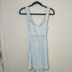 Blue Reversible Sleeveless Scoop Neck Mini Sundress